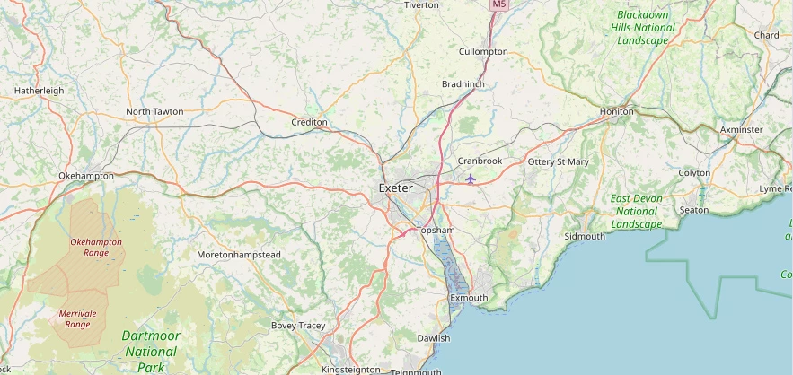 Map of the Exeter area we cover